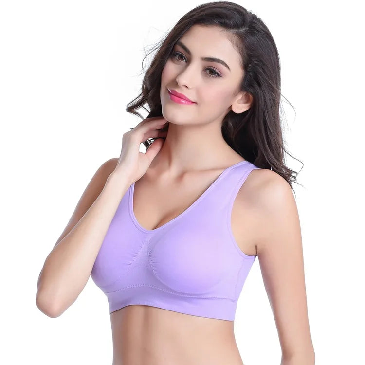 Women Sport Yoga Bra Running Vest Gym Workout Underwear Padded Crop Tops Female Sportswear Brassiere Push Up Fitness Bras