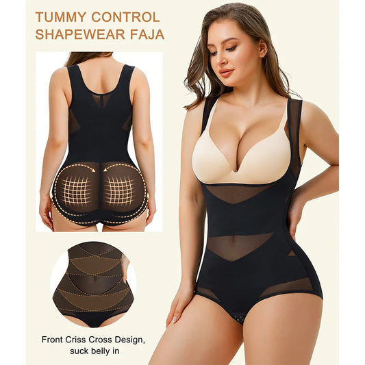 Plus Size Compression Colombianas Slimming Shapewear for Women Tummy Control Bodysuits Female Butt Lifter Woman Body Shaper