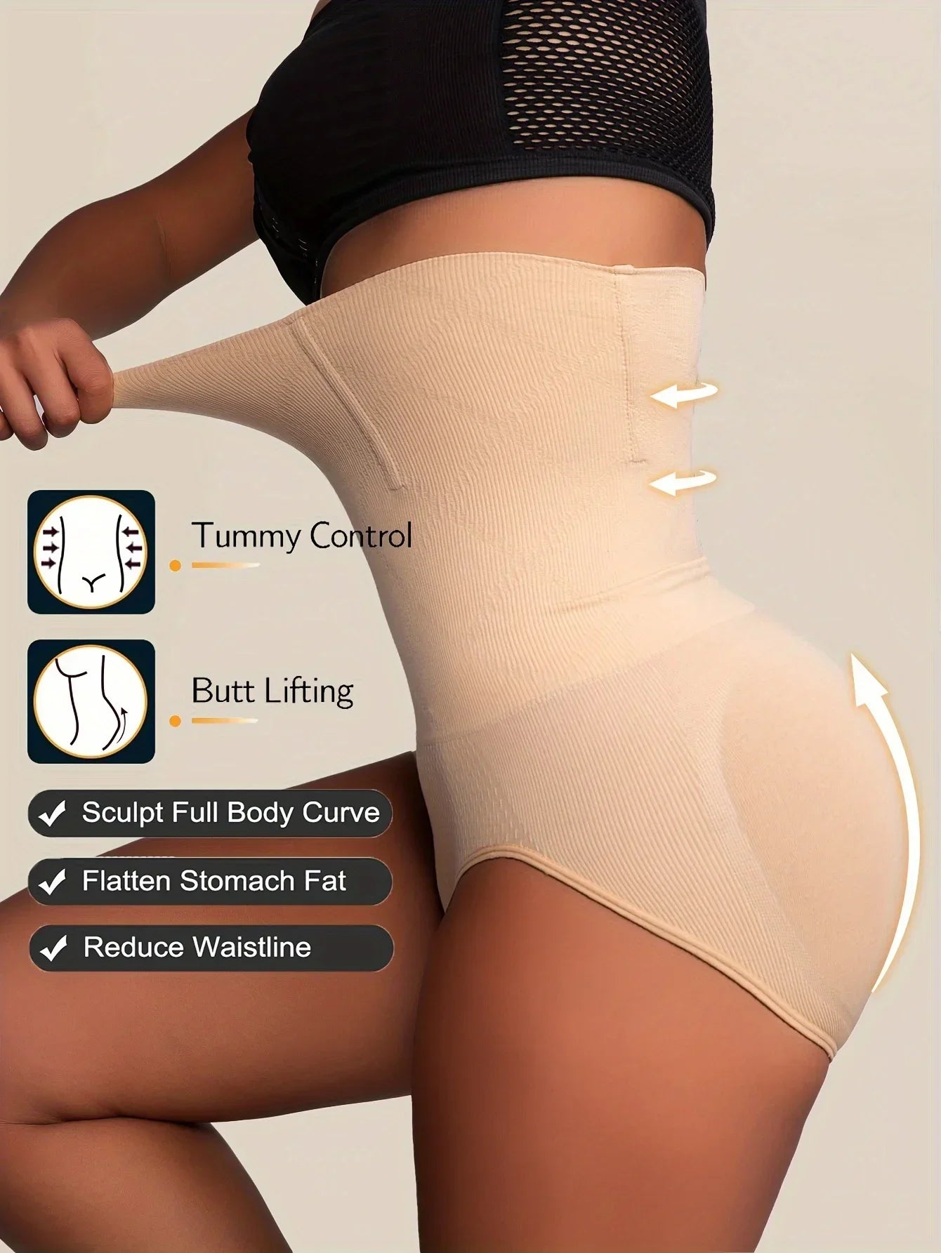 Slimming Shapewear for Women - Tummy Control High Waist Trainer with Butt Enhancer