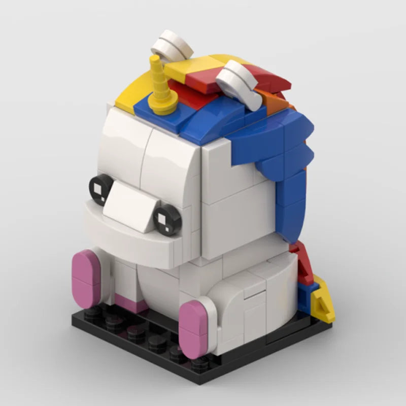 MOC Cute Animals Bear Cow Rabbit Eagle Penguin Hedgehog Tiger Panda Pig Building Blocks Toys for Children Kids Christmas Gifts