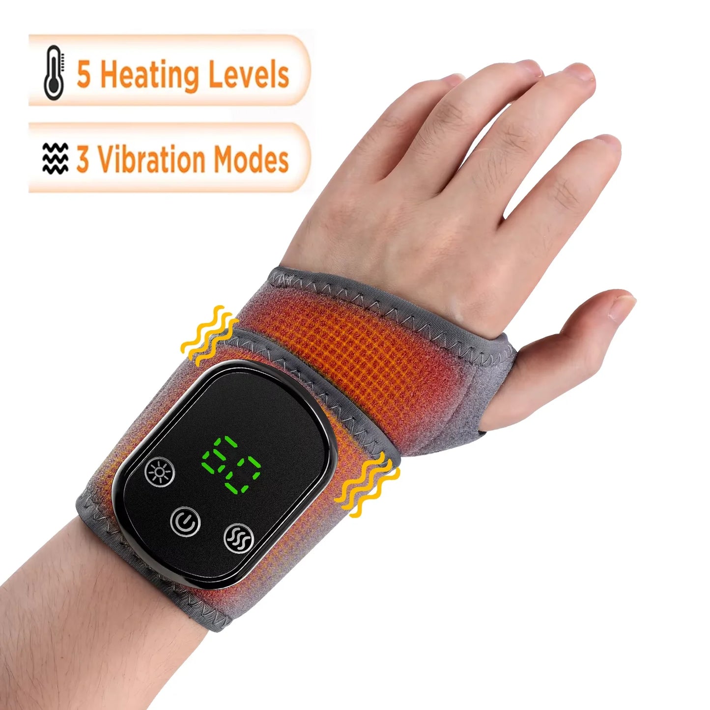 Electric Heating Wrist Guard 5 Levels Hot Compress Massage Wrist Brace Ankle Wrap Hand Foot Protector Rechargeable Wristband