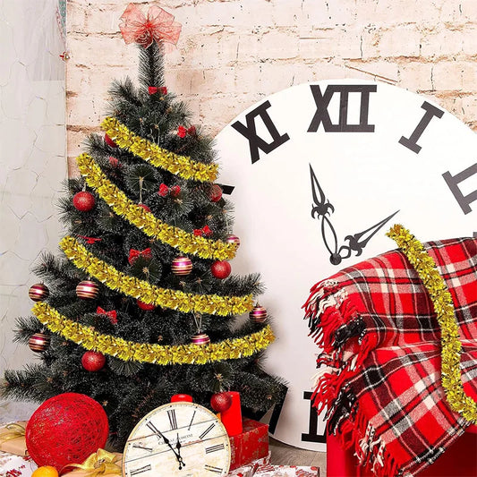 2M Christmas Decoration Gold Garland Hanging Pendant for Christmas Tree Ornament for Home Decor Party New Year 2026 Accessories