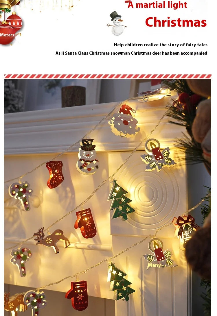 Christmas Lights String Santa Claus Snowman USB Garland LED Christmas Tree Decorative Light Party New Year's Decor Natal droship