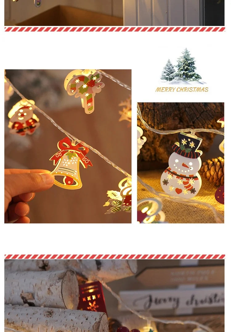 Christmas Lights String Santa Claus Snowman USB Garland LED Christmas Tree Decorative Light Party New Year's Decor Natal droship