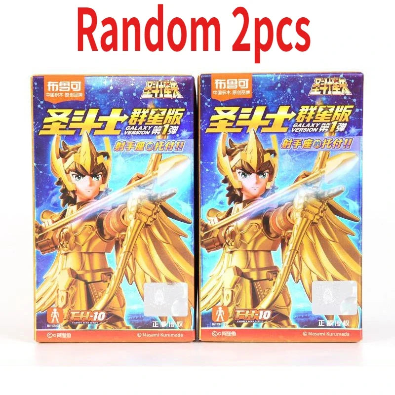 Saint Seiya Galaxy Version 01 Aiolos Shura Ikki Shun Jabu Marin Assembled Model Blind Box Toys Bloks Group Gold Saint