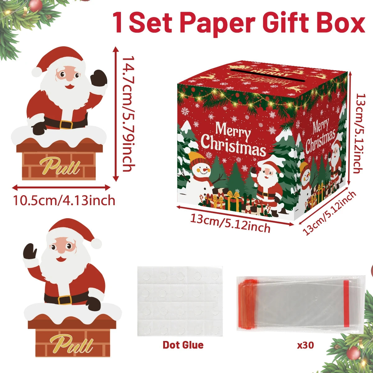 Christmas Cash Gift Box Happy 2026 New Year Decoration Surprise Money Pulling Box Xmas Navidad Santa Claus Gift Money Envelope