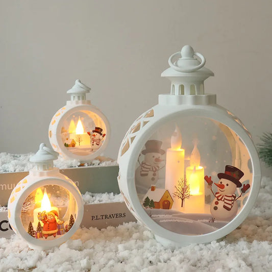 Christmas Decorations Retro Night Lights Luminous Gift Window Decorations Tabletop Decorations Props Atmosphere Pendants