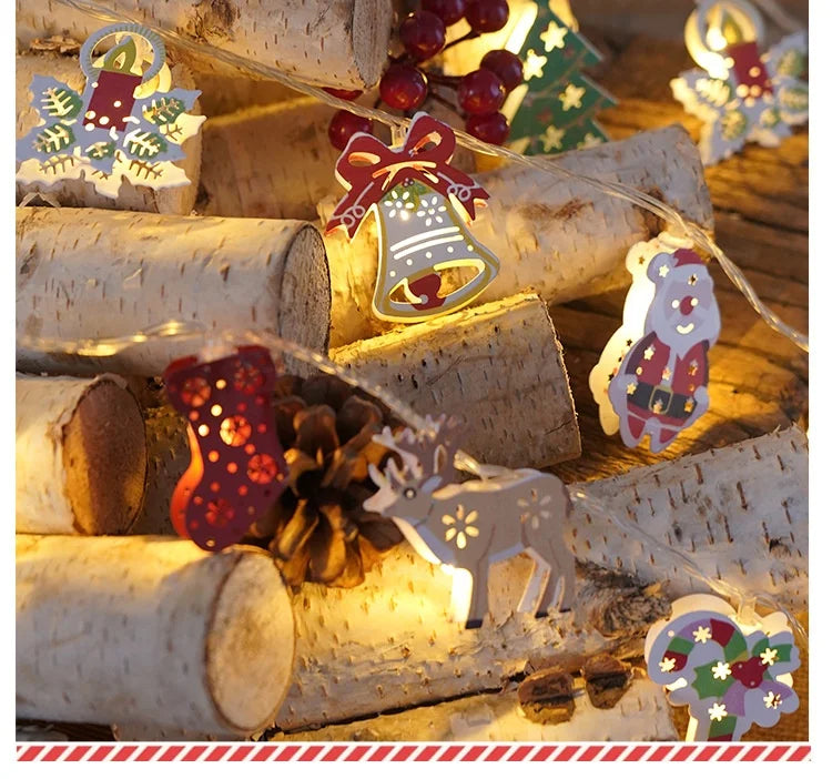 Christmas Lights String Santa Claus Snowman USB Garland LED Christmas Tree Decorative Light Party New Year's Decor Natal droship