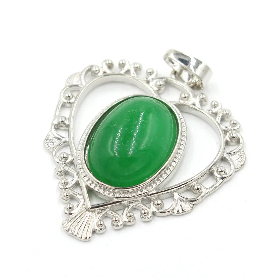 Heart Oval Crystal Quartz Bead Necklace Pendants Pendulum Natural Stone Reiki Charms Fashion Jewelry Retail 1pcs