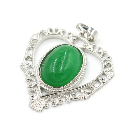 Heart Oval Crystal Quartz Bead Necklace Pendants Pendulum Natural Stone Reiki Charms Fashion Jewelry Retail 1pcs