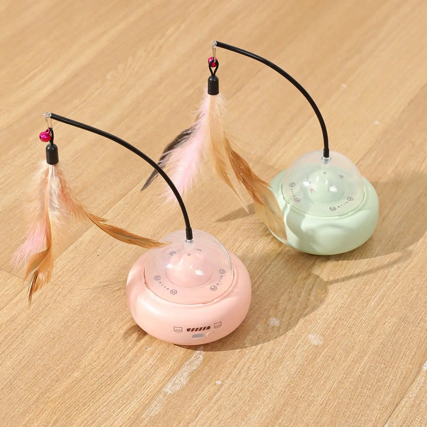 Electric Cat Toys Feather Teaser Wand Rechargeable Intelligent Sensing Kitten Toys for Chasing Interactive Play Cat Toys