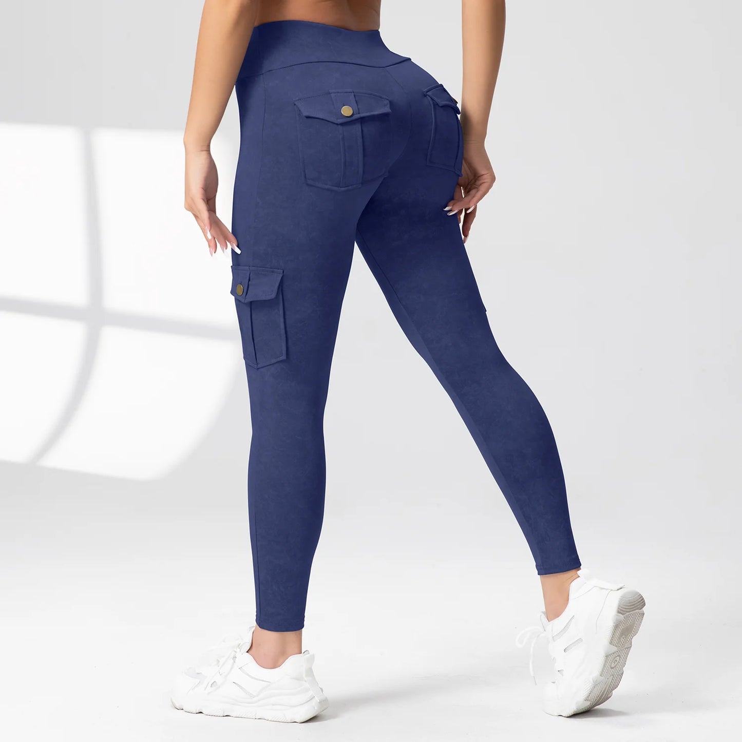 Washed Print Yoga Pants Work Pocket Fitness Legging High Waist Butt Lifting Workout Gym Tights Outdoor Running Pants Sportswear