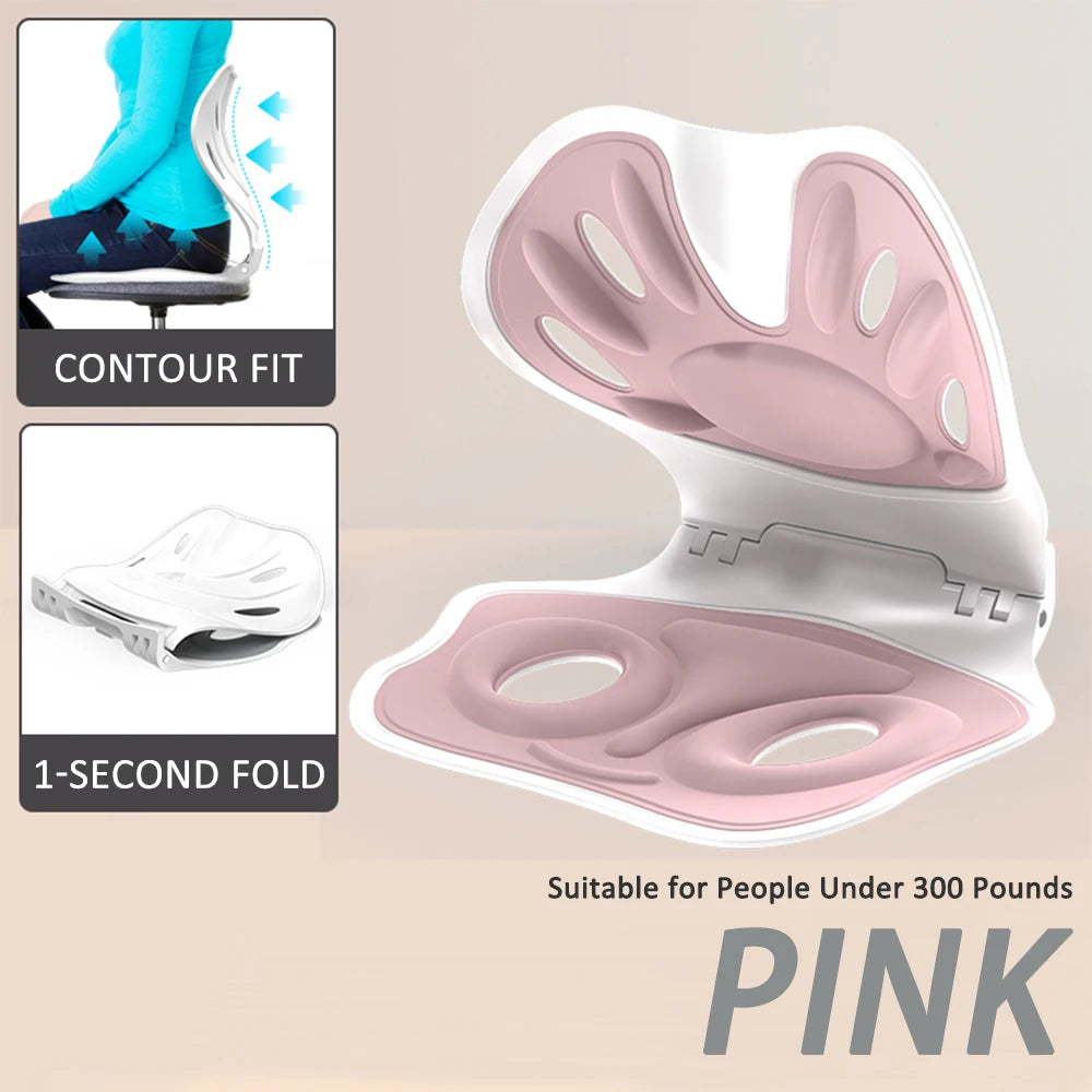 Foldable Back Support Sitting Posture Correction Office Chair Back Pain Relief Ergonomic Waist Protection Cushion Anti Hunchback