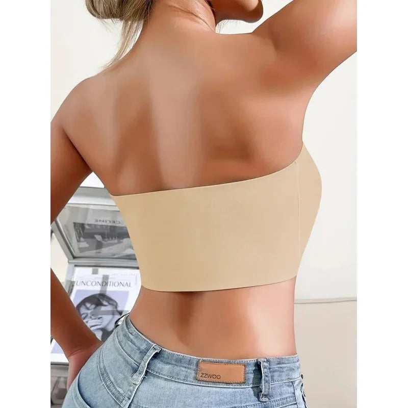 Women's Strapless No Padding Seamless Front Button Bra Comfortable Smooth Underwear