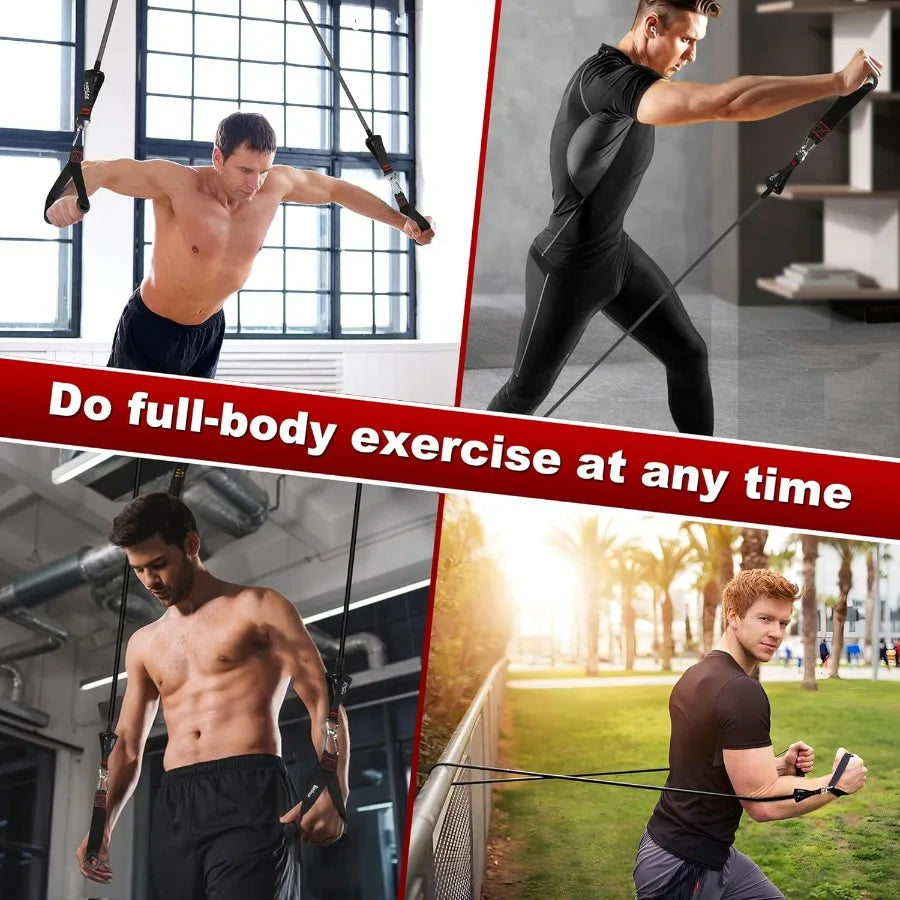 Resistance Band Set with Handles Door Anchor and Ankle Strap for Home Gym Use Ideal for FullBody Workouts Includes Training Gui