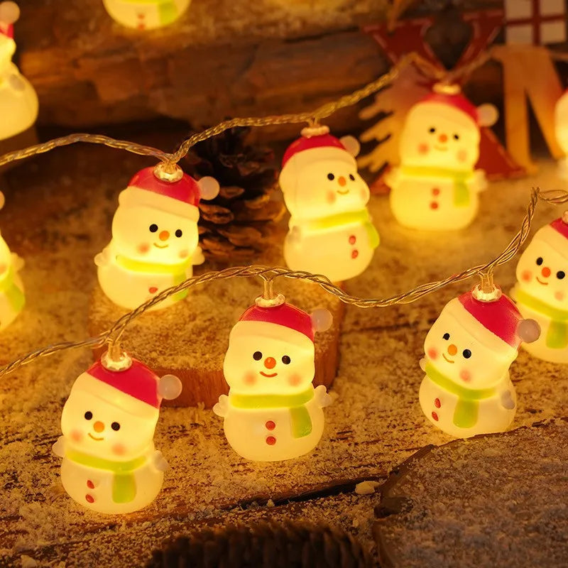 Christmas Lights String Santa Claus Snowman USB Garland LED Christmas Tree Decorative Light Party New Year's Decor Natal droship
