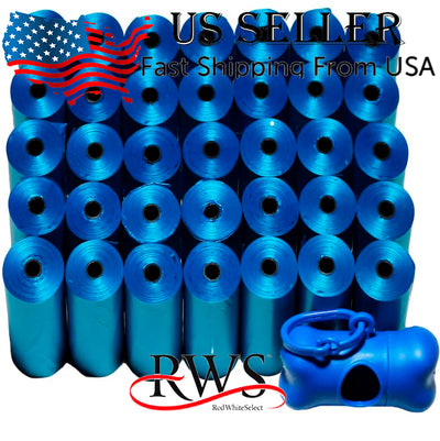Poop Bag Shop 700-Count Dog Pet Waste Poop Bags 35 Refill Rolls with Poop Bag Dispenser Blue