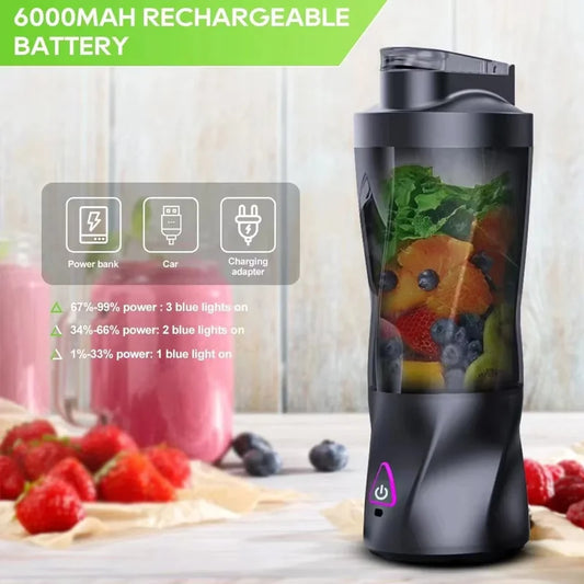 Portable Electric Mixer USB Rechargeable Mini Portable Juicer Smoothie Manufacturing Fruit Mixer For Home Travel Cooking Kitchen