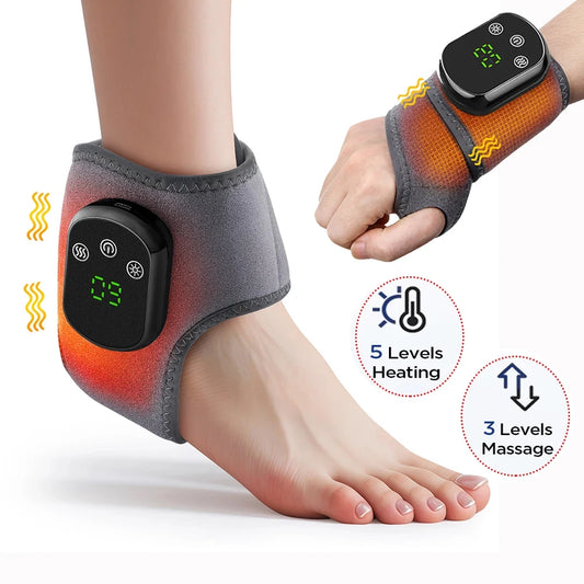 Electric Heating Wrist Guard 5 Levels Hot Compress Massage Wrist Brace Ankle Wrap Hand Foot Protector Rechargeable Wristband