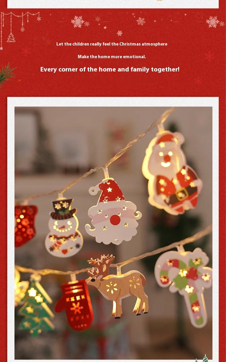 Christmas Lights String Santa Claus Snowman USB Garland LED Christmas Tree Decorative Light Party New Year's Decor Natal droship