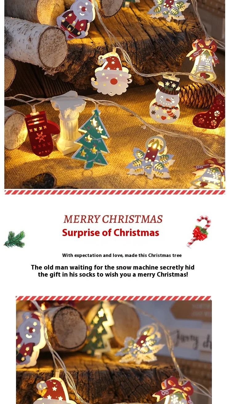 Christmas Lights String Santa Claus Snowman USB Garland LED Christmas Tree Decorative Light Party New Year's Decor Natal droship