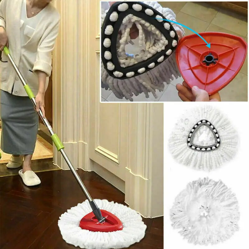 Easy Wring and Clean Floor Mop Turbo Microfibre 2in1 Replacement Refill Mop Head Accessory Home Cleaning Tools