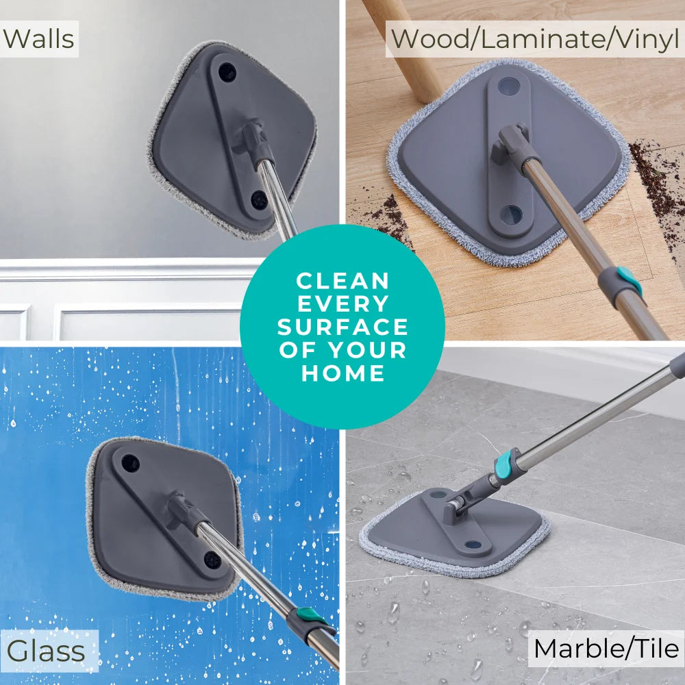 Original Square Spin Mop, Wet and Dry Mopping, Use On Wood, Tile, Hardwood floors, Great For Cleaning Kitchen And Home