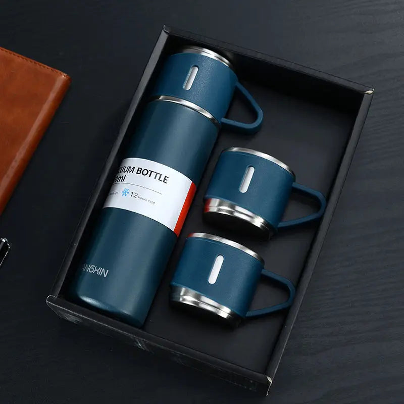 304 Stainless 500ml Steel Vacuum Insulated Water Bottle Portable Coffee Bottle Office Gift Set Business Style Travel Thermal Mug
