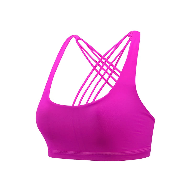 New Fitness Sports Bra for Women Push Up Cross Back Shockproof Running Gym Training Workout Yoga Underwear Crop Tops