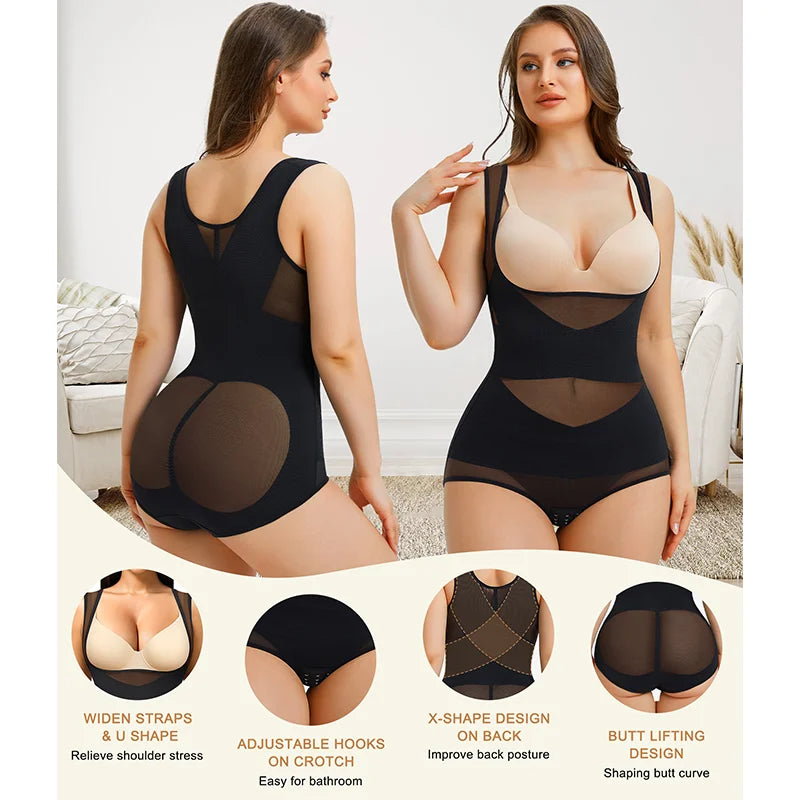 Plus Size Compression Colombianas Slimming Shapewear for Women Tummy Control Bodysuits Female Butt Lifter Woman Body Shaper
