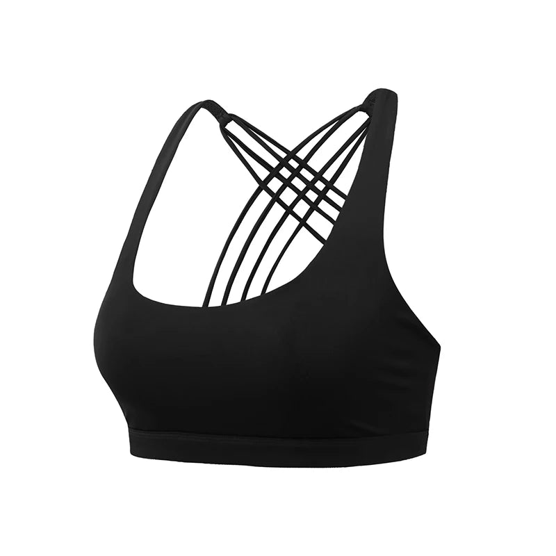New Fitness Sports Bra for Women Push Up Cross Back Shockproof Running Gym Training Workout Yoga Underwear Crop Tops