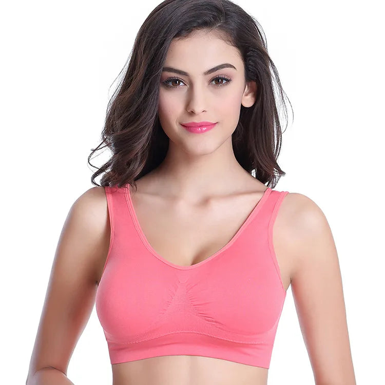 Women Sport Yoga Bra Running Vest Gym Workout Underwear Padded Crop Tops Female Sportswear Brassiere Push Up Fitness Bras