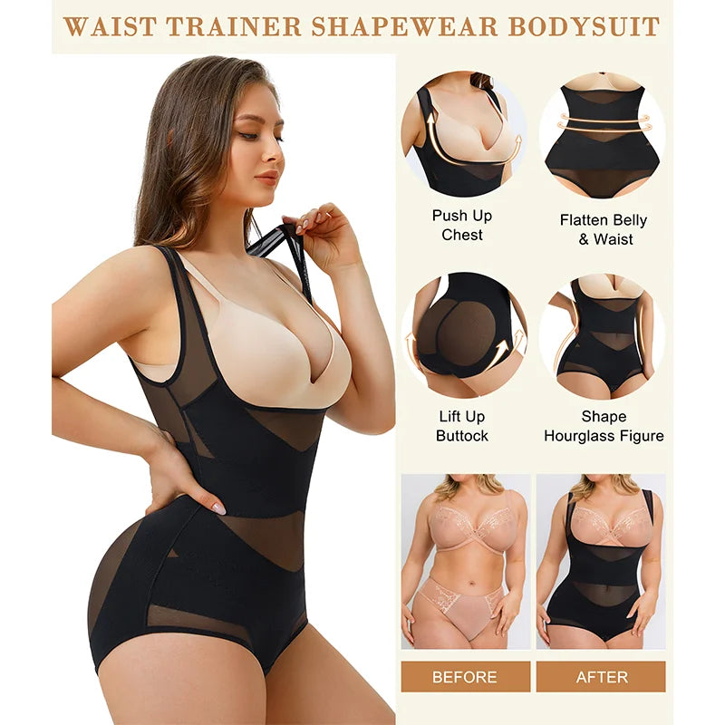 Plus Size Compression Colombianas Slimming Shapewear for Women Tummy Control Bodysuits Female Butt Lifter Woman Body Shaper