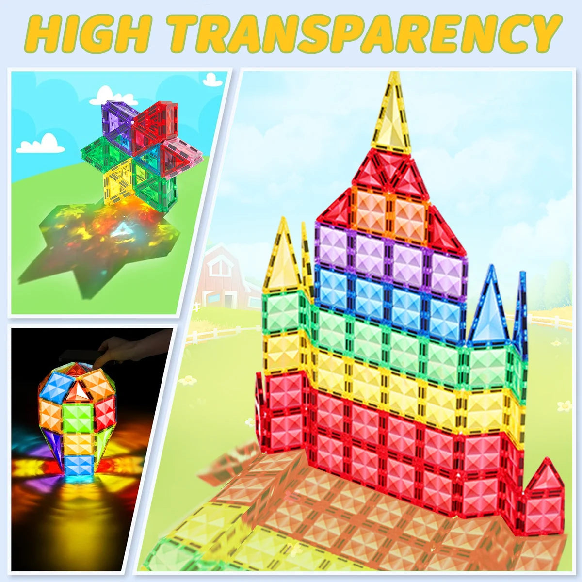 30/50/100PCS Magnetic Building Blocks Construction Set 3D Toys For Kids Montessori Educational STEM Blocks Toys With Wheels