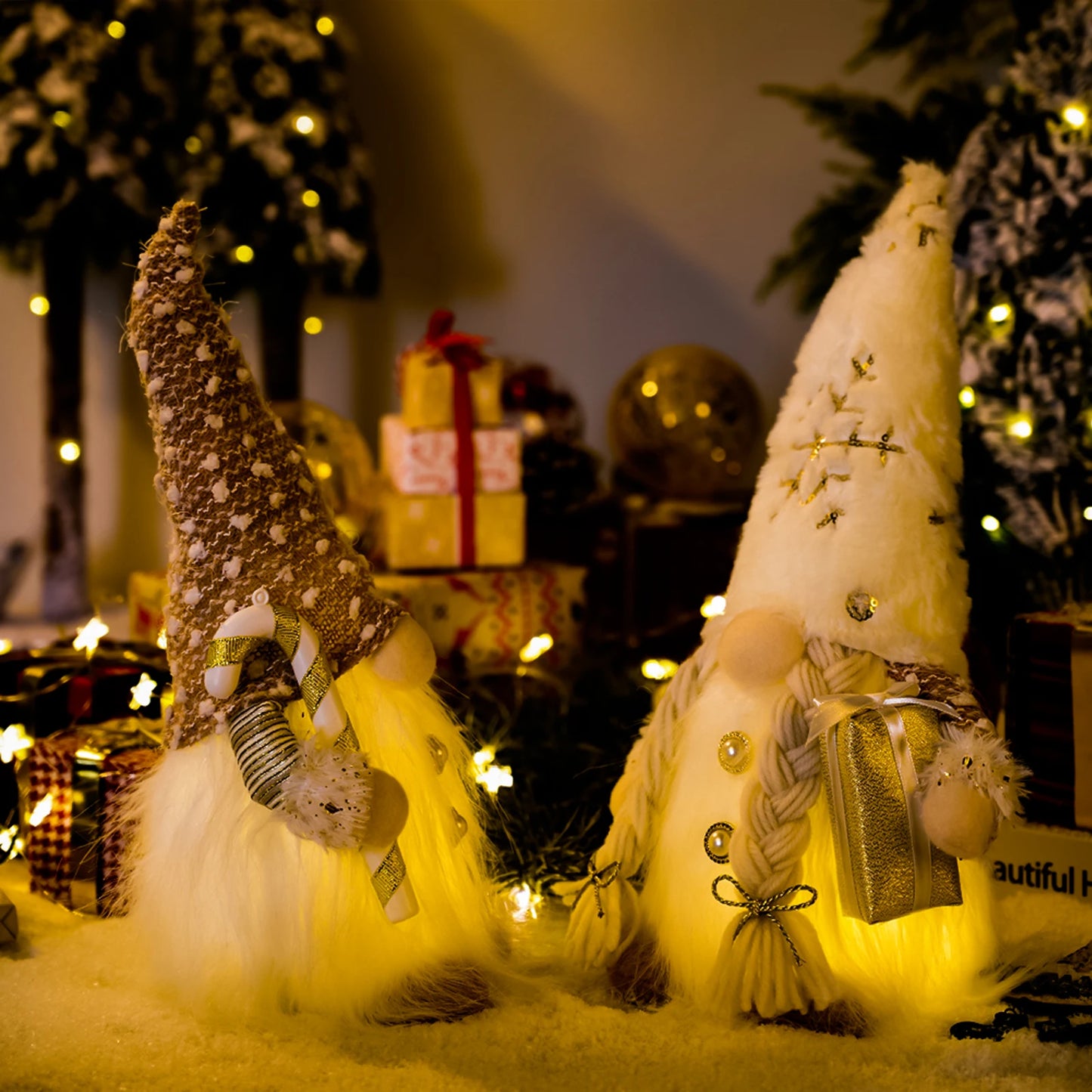 Glowing Gnome Christmas Faceless Doll 30cm Tree Decorations 2025 Night Light Xmas Gift Navidad 2023 New Year Home Decor