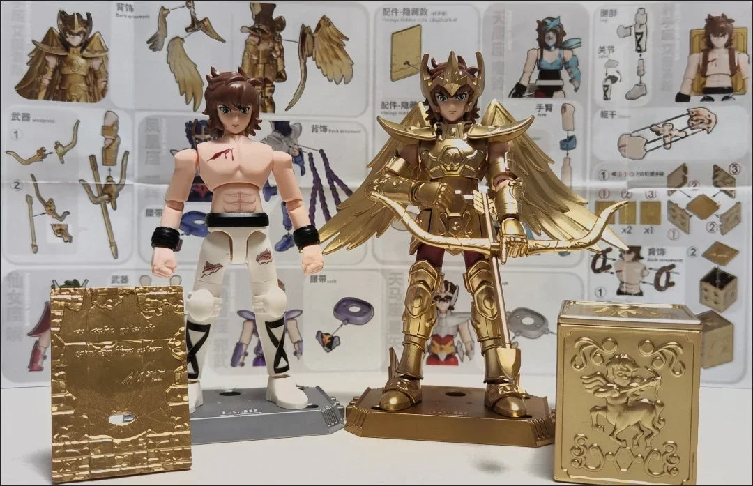 Saint Seiya Galaxy Version 01 Aiolos Shura Ikki Shun Jabu Marin Assembled Model Blind Box Toys Bloks Group Gold Saint