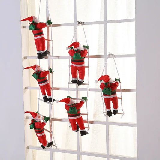 2025 DIY Christmas Santa Claus Climbing Ladder - Decorations for Home Xmas Tree, Wall, Window & Holiday