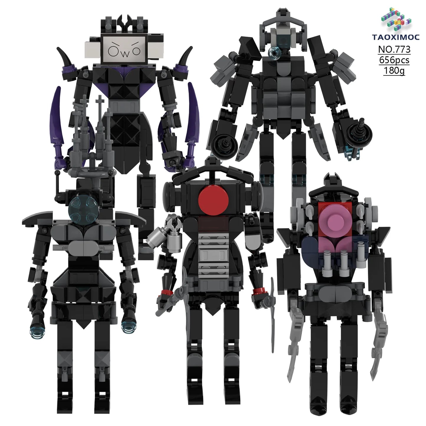Skibidi Toilet Titan TV Man Speakerman Horror Game Bosses Camara Building Block Cartoon Doll Model Kids Birthday Halloween Gift