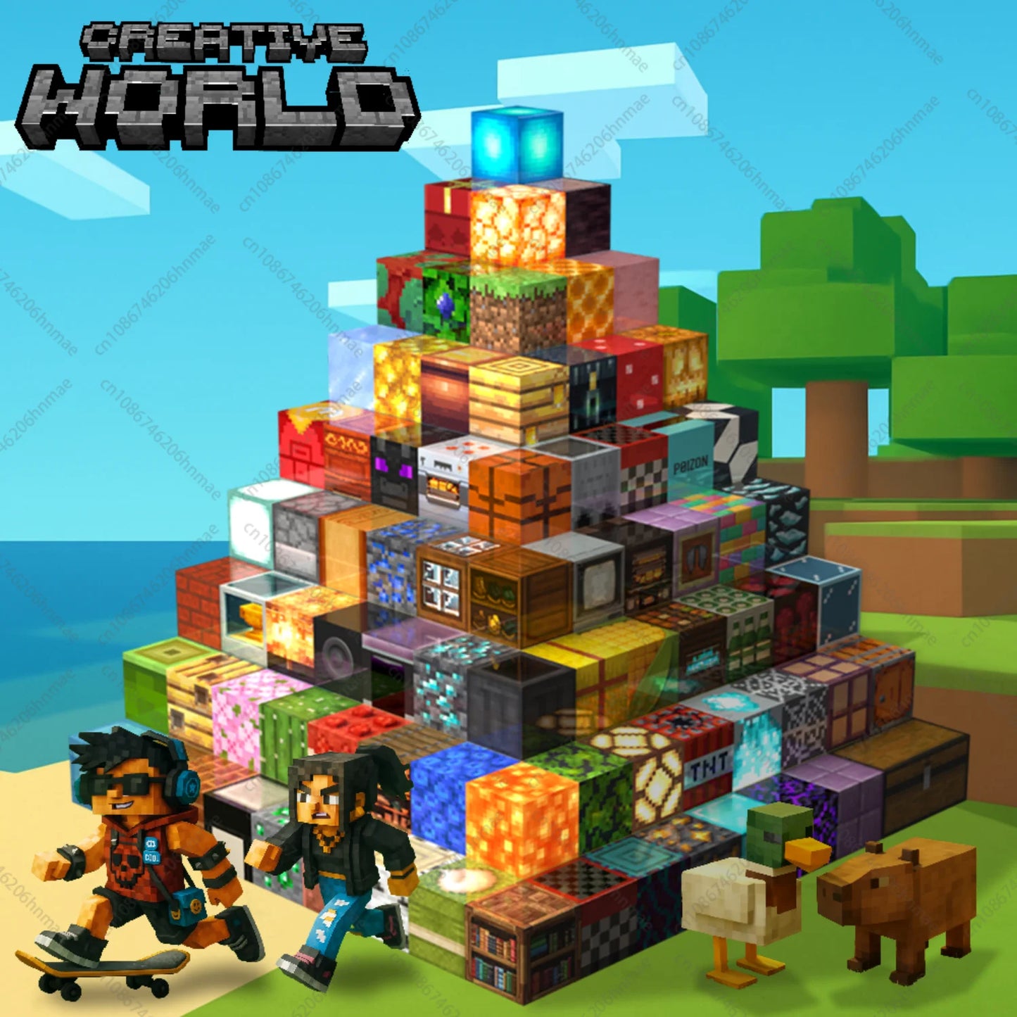 Magnetic Building Blocks Mine World Magnet Cube Brick Sets Best Gift for Boys Girls Kids 3+ DIY Pixel style Model Base plate Toy