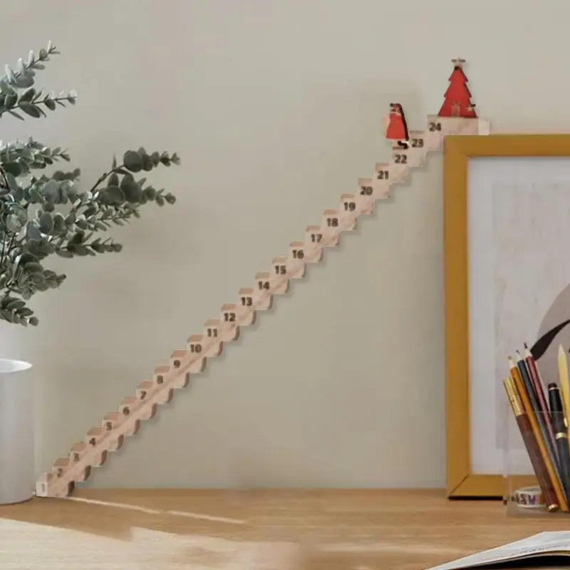 Creative Santa Claus Countdown Calendar Wood Stairs Climbing Santa Christmas Advent Calendar Wooden xmas Countdown Decorations