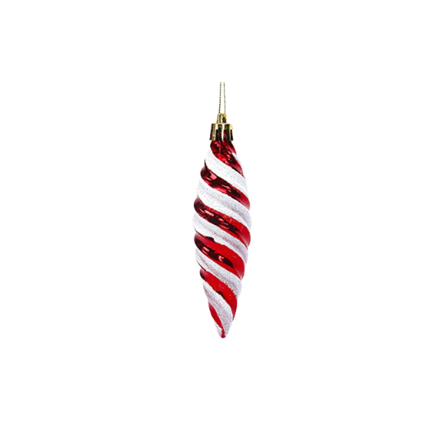 Christmas Candy Cane Shaped Ornament 6PCS Set Swirl Pattern Design Holiday Festive Tree Hanging Decor Unique Xmas Decor Gift