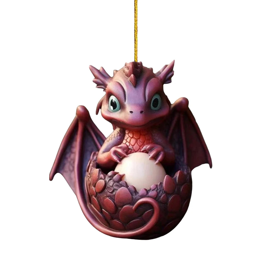 Christmas Dragon Ornaments Novelty Dragon Egg Tree Pendant Cute Hanging Ornament Acrylic for Home and Car Decoration