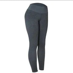 Women's High-Waisted Yoga Leggings Butt-Lifting Honeycomb Gym Leggings Compression Workout Activewear for Training & Multi-Sport