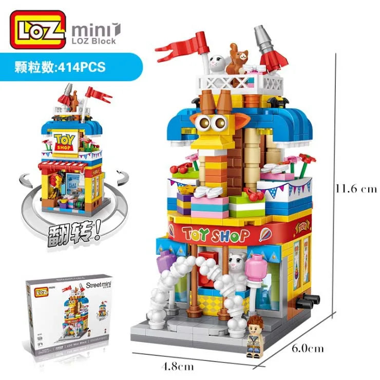 LOZ Blocks Cute Mini Street Store Children Educational Toys Small Shop Brinquedos Model  Building Bricks Girl Gifts 1621 - 1652