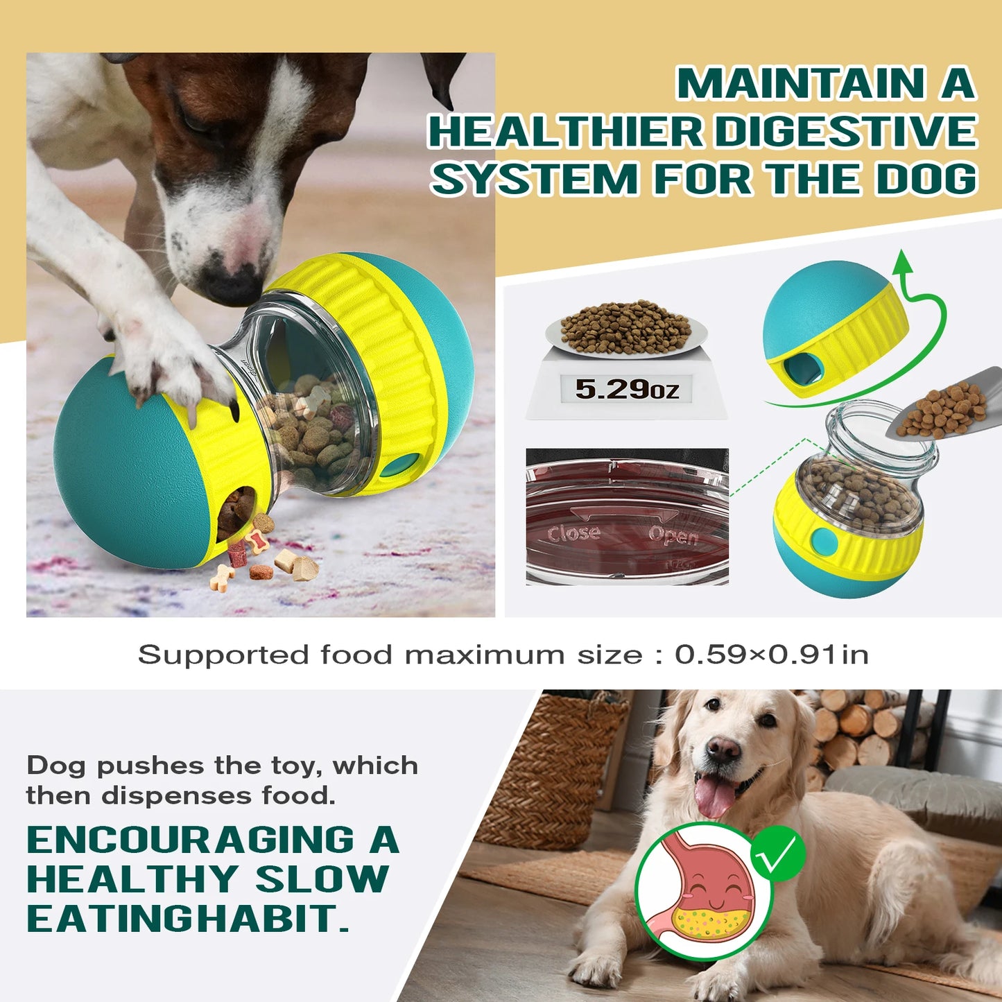 Treat Enrichment Pet Toys Slow Feeder Ball Food Dispensing Puppy Toy for Small Medium Dogs Irregular Rolling Design Dog Toys