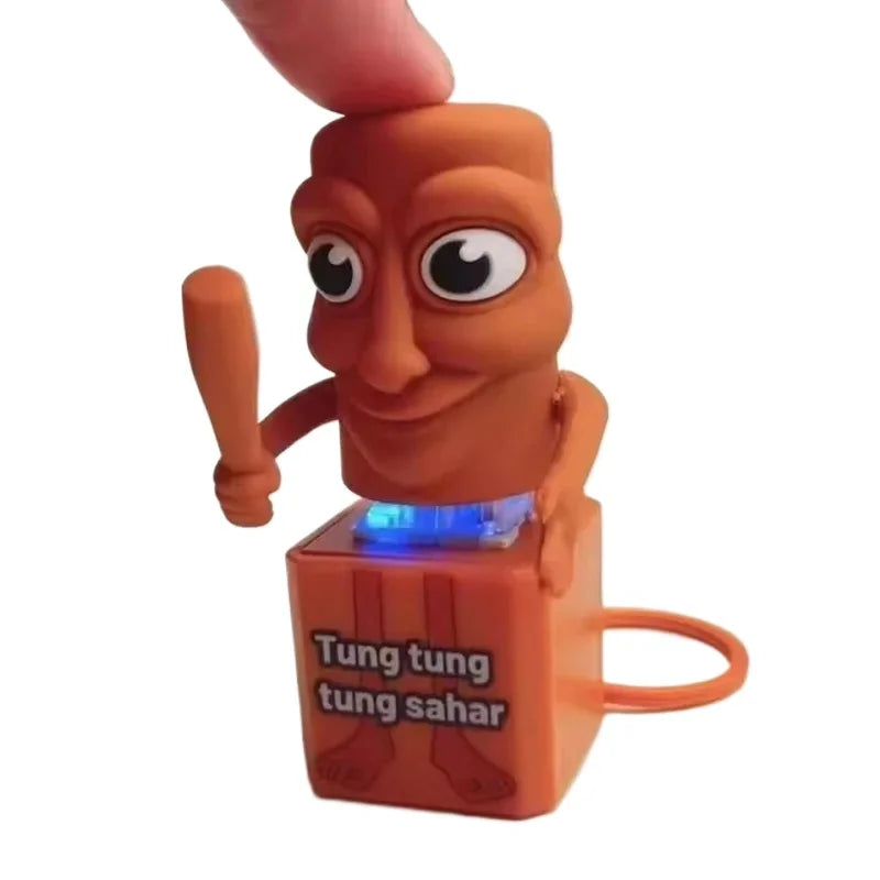 Stick man Tung tung tung Tungtungtung Anime Wooden Keychain Stick Man Figure with Luminous