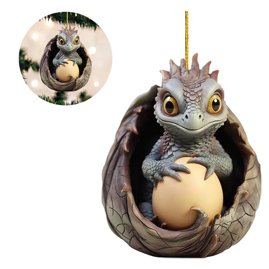 Christmas Dragon Ornaments Novelty Dragon Egg Tree Pendant Cute Hanging Ornament Acrylic for Home and Car Decoration