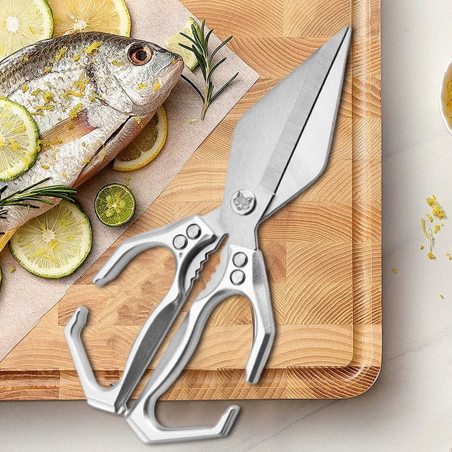 Kitchen Shears For Food Stainless Steel Meat Cutting Scissors Cooking Shears Heavy Duty Utility For Chicken Cutting Turkey Fish