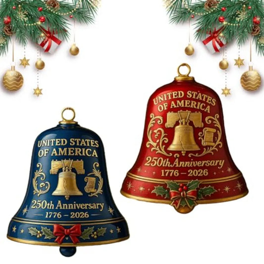 17762026 United States 250th Anniversary Bell Ornament 2D Acrylic Material Ideal for Christmas Trees Garden Decorations Terrace
