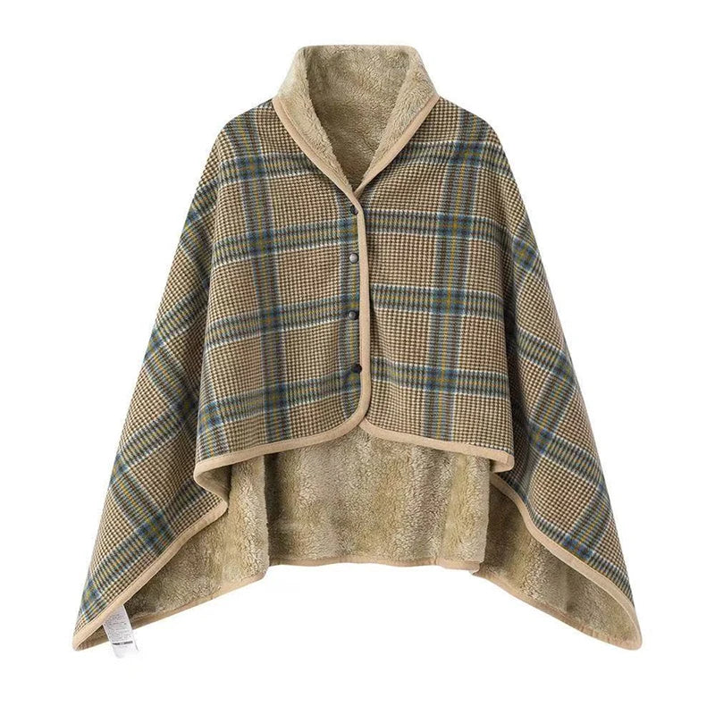 Wearable Plaid Fleece Blanket With Button Winte Warm Throws On Sofa Bed Travel Thicken Bedroom Office Air Conditioning Blanket